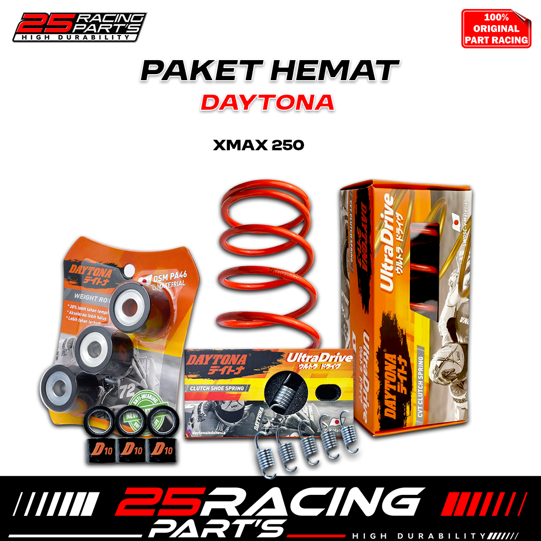 Xmax Daytona Package- Saving- Percvt Centri Roller- Daytona- Xmax 250- Xmax New- Cvt- Pnp Harga 288,000 rupiah*Gratis Ongkir