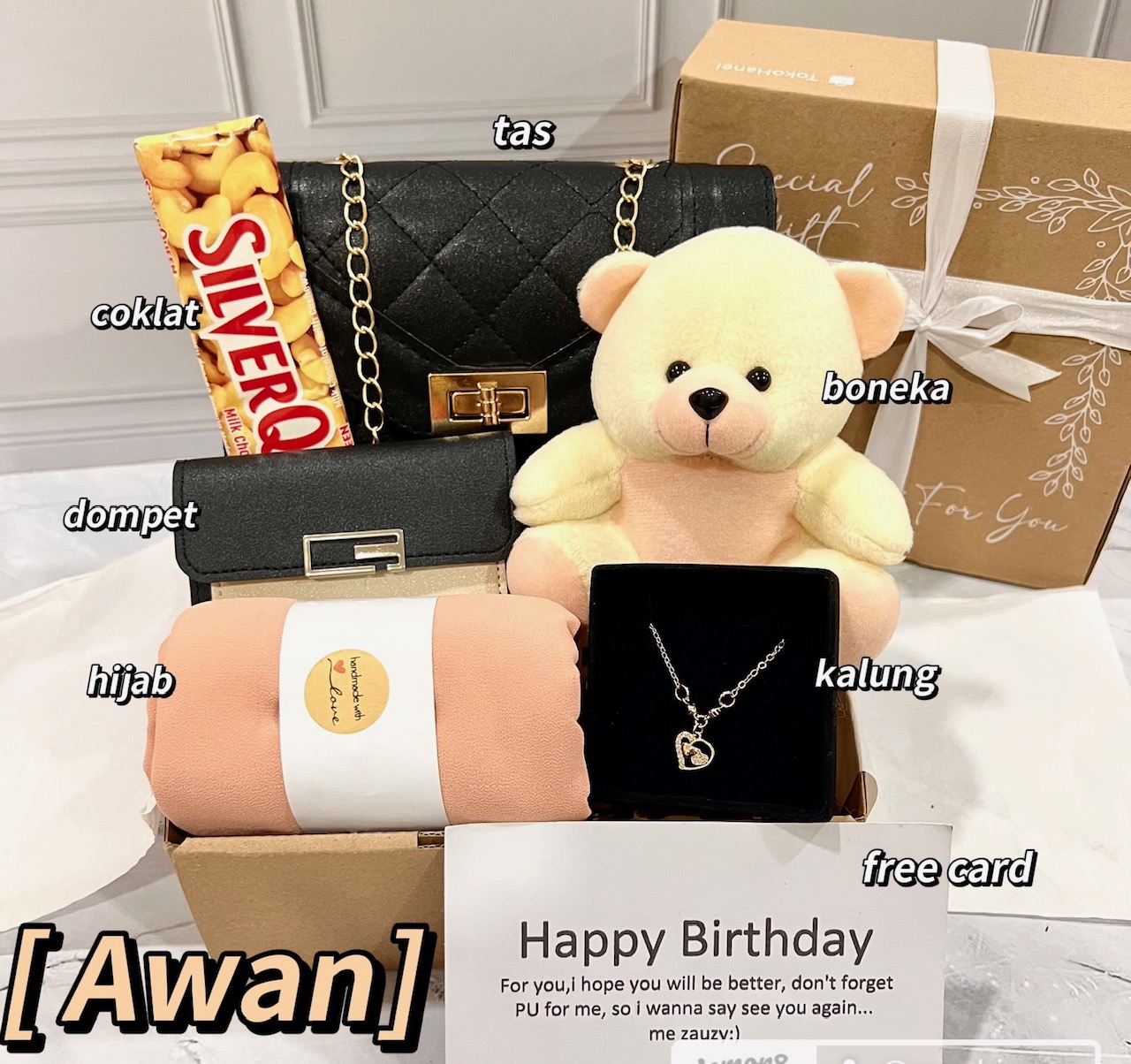 [H.Dom 45] Hijab Hampers hadiah box Hadiah ulang tahun for Girls Hijab Hijab hadiah box Birthday