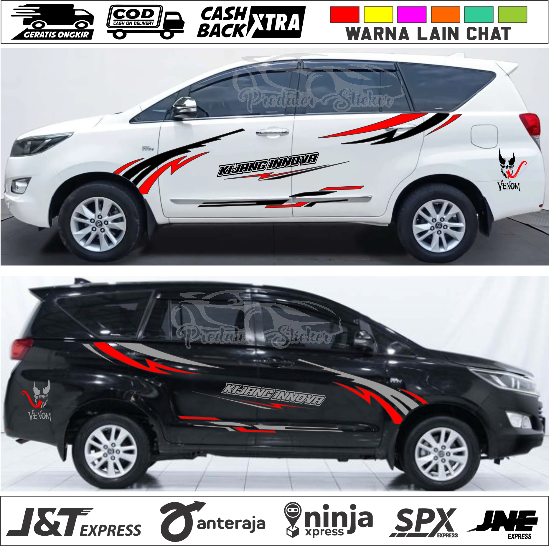 Promotion of Car Sticker Cutting for Toyota Kijang Innova Stickers Can Custom Name Harga  185,000 Ringgit*Penghantaran Percuma