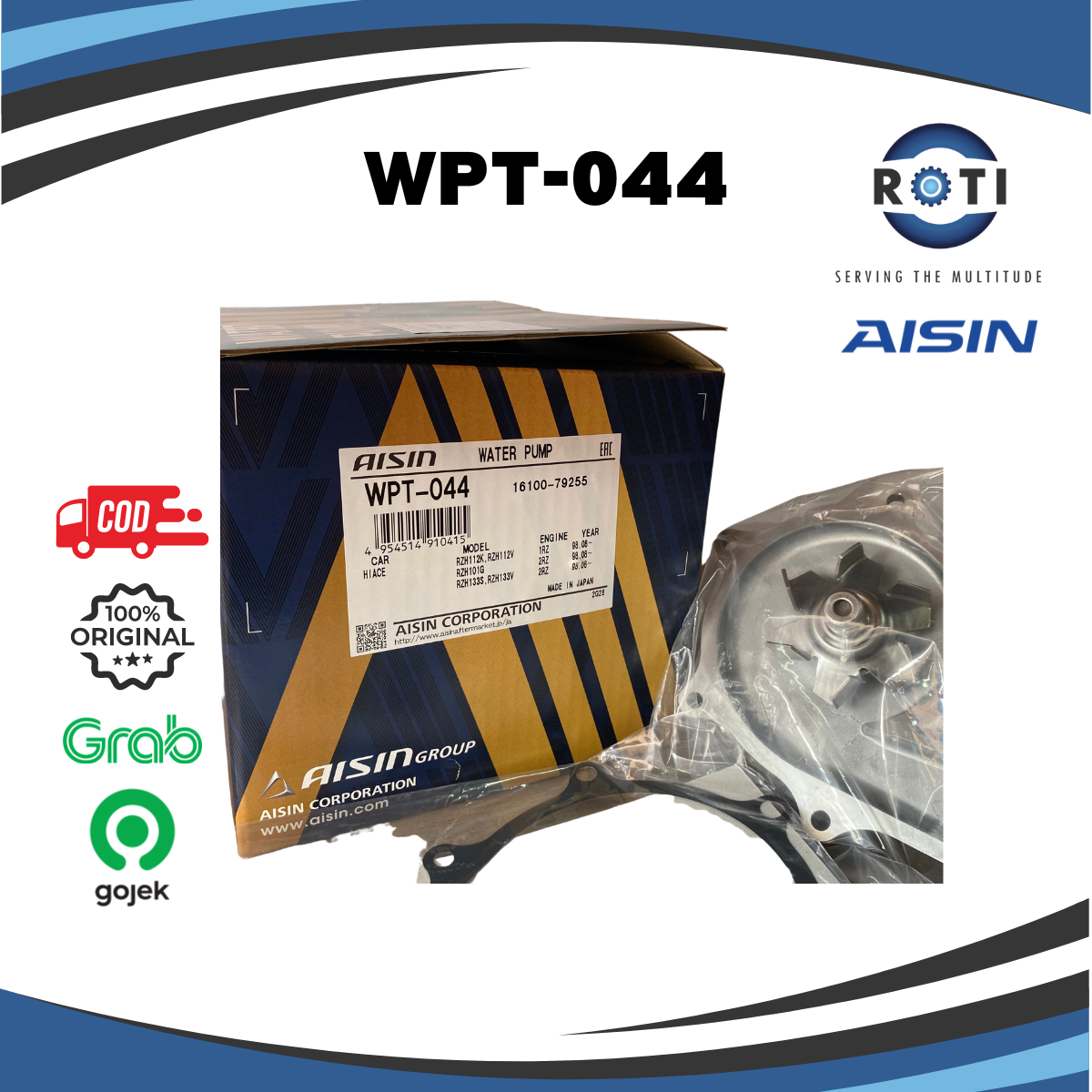WATER PUMP INNOVA BENSIN TOYOTA MADE IN JAPAN AISIN WPT-044 Harga 825,990 rupiah*Gratis Ongkir