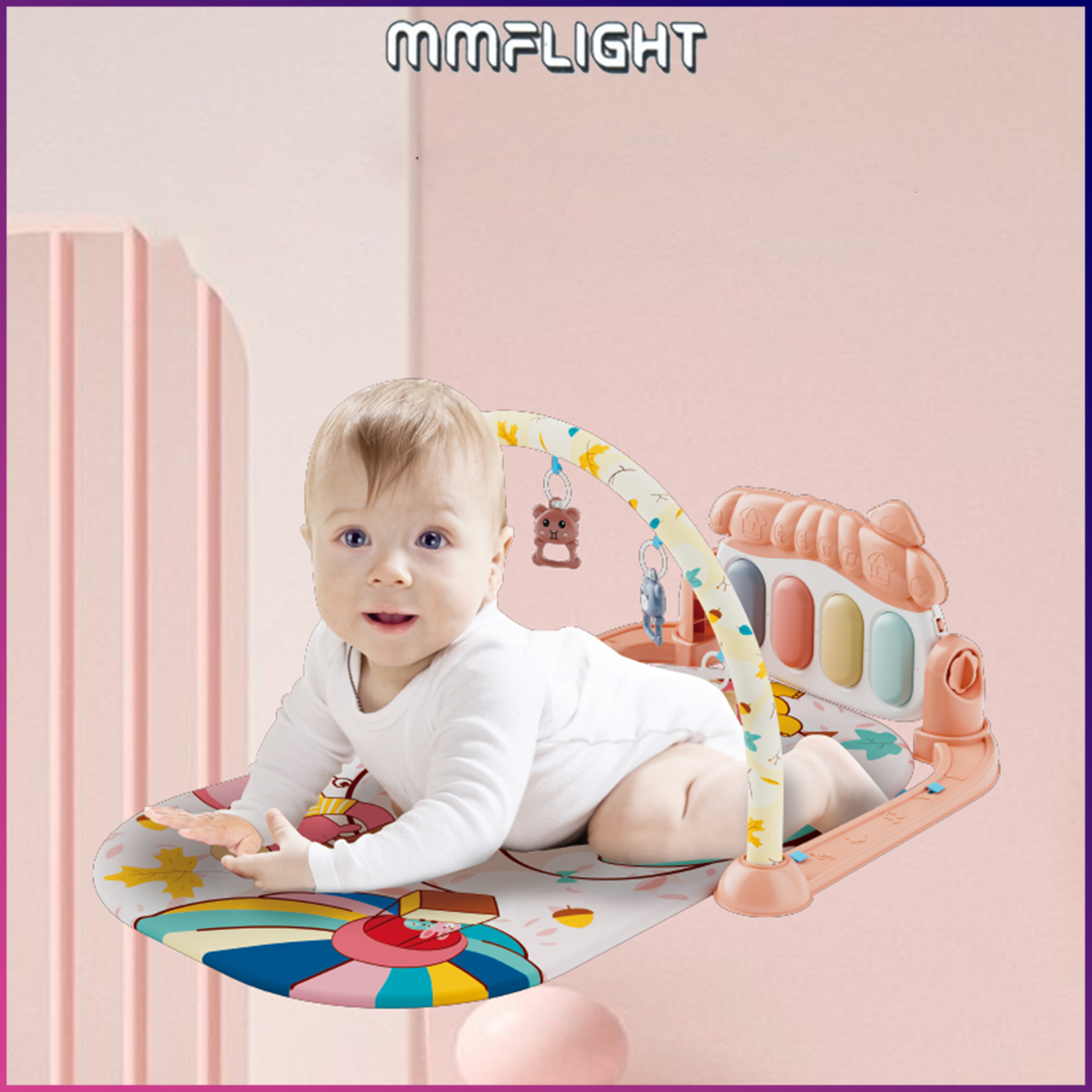 Mmflight Multifunctional Musical Baby Gym - Piano Musical Baby Toy with Rattle and Musical Pedal