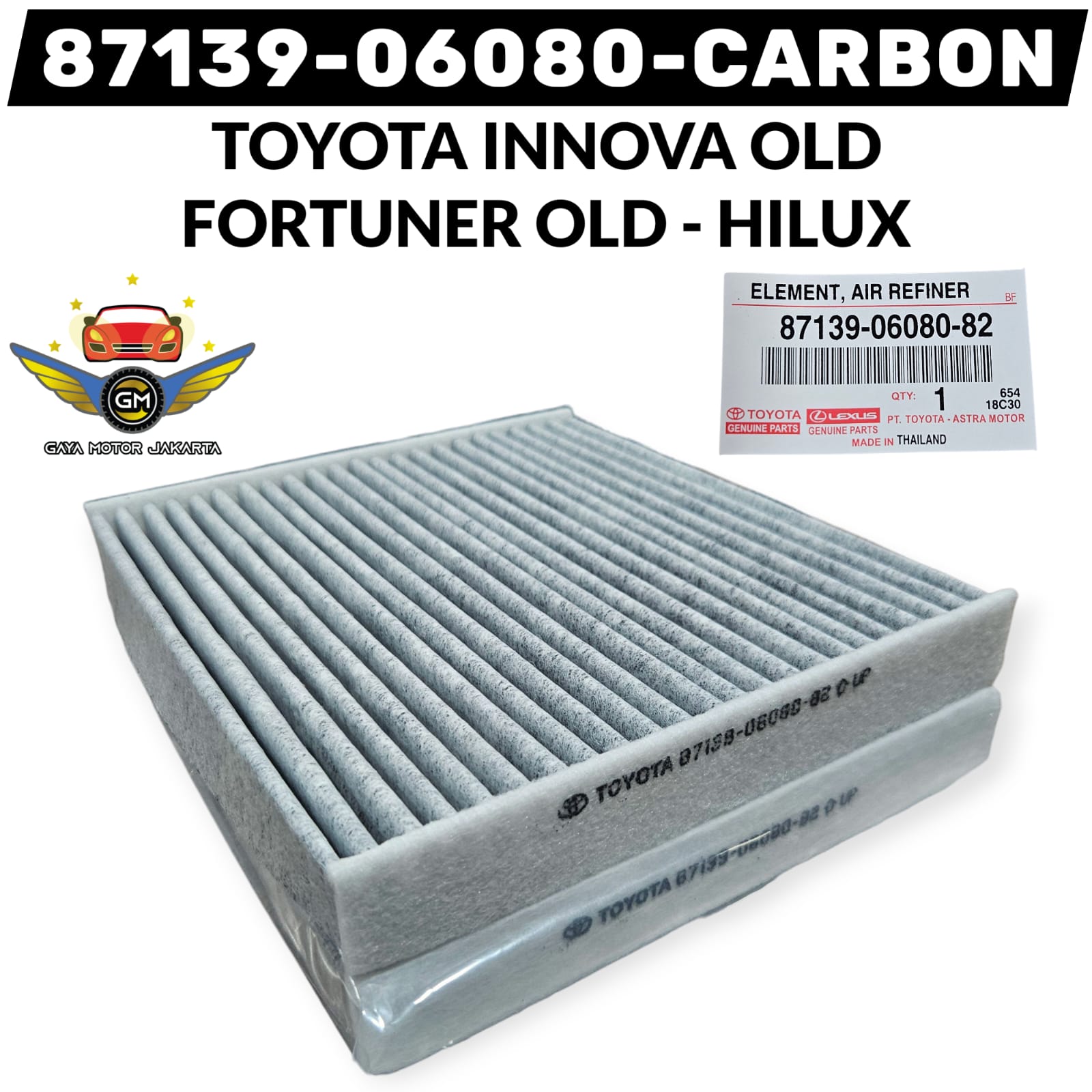 Cabin filter-AC filter carbon Toyota Innova - Yaris-Fortuner-vios-Alphard-Camry-Sieni Harga 49,000 rupiah*Gratis Ongkir