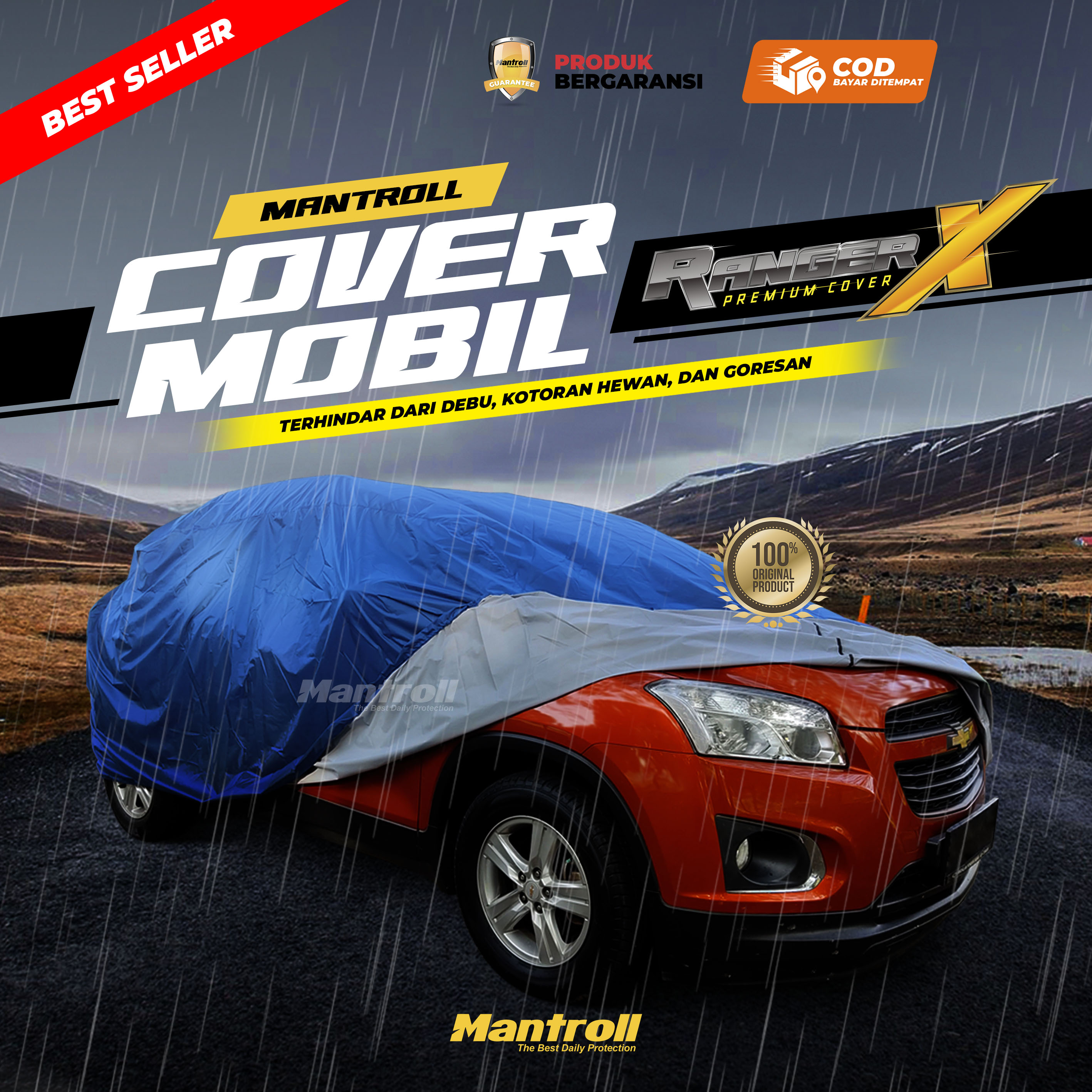 Mantroll Ranger X Cover Mobil Tipe Tertinggi 3 Lapis Coating Khusus Hyundai Palisade Toyota Landcruiser Ekstra Full Outdoor Harga 949,000 rupiah*Gratis Ongkir
