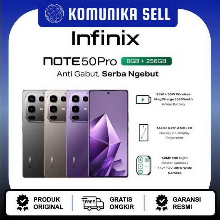 Infinix Note 50 Pro 4G - 8GB/256GB Harga 3,155,000 rupiah*Gratis Ongkir