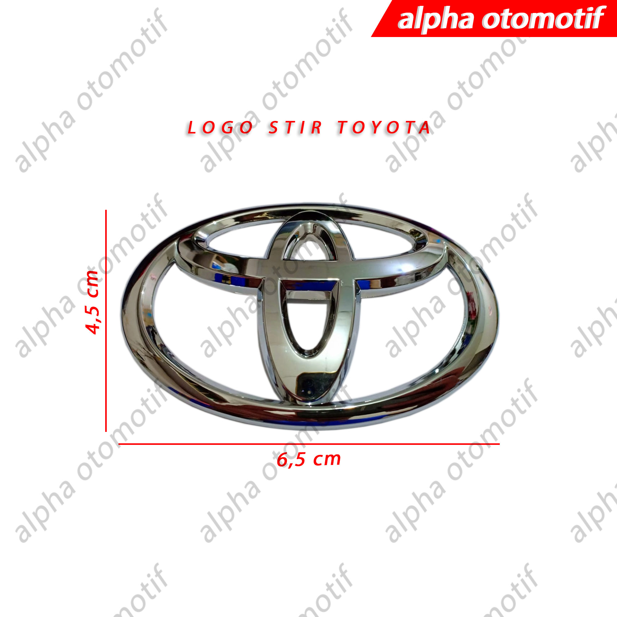 Logo Stir Mobil TOYOTA Chrome Steer Car 65mm x 44mm Harga 28,000 rupiah*Gratis Ongkir