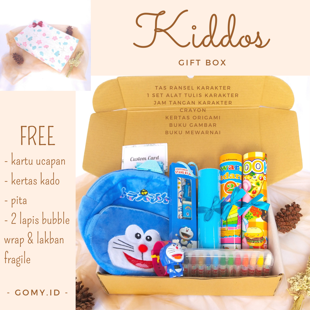 KIDDOS gomy.id hadiah box kado hadiah hampers ulang tahun anak anak laki perempuan TK KB playgroup kar…