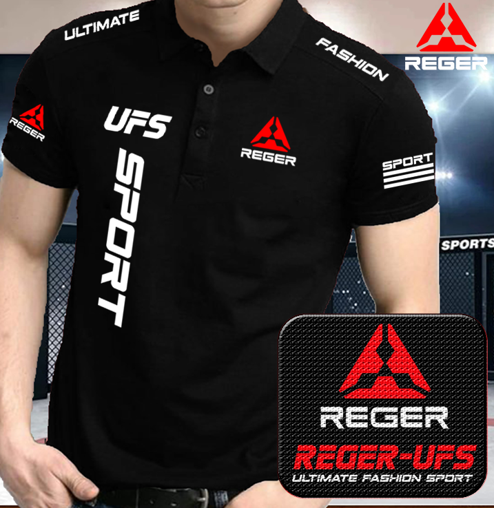 Polo Kaos Kerah Logo REGER UFS SPORT WHITE Kaos Kerah Distro Baju Pria Laki Laki wanita Dewasa