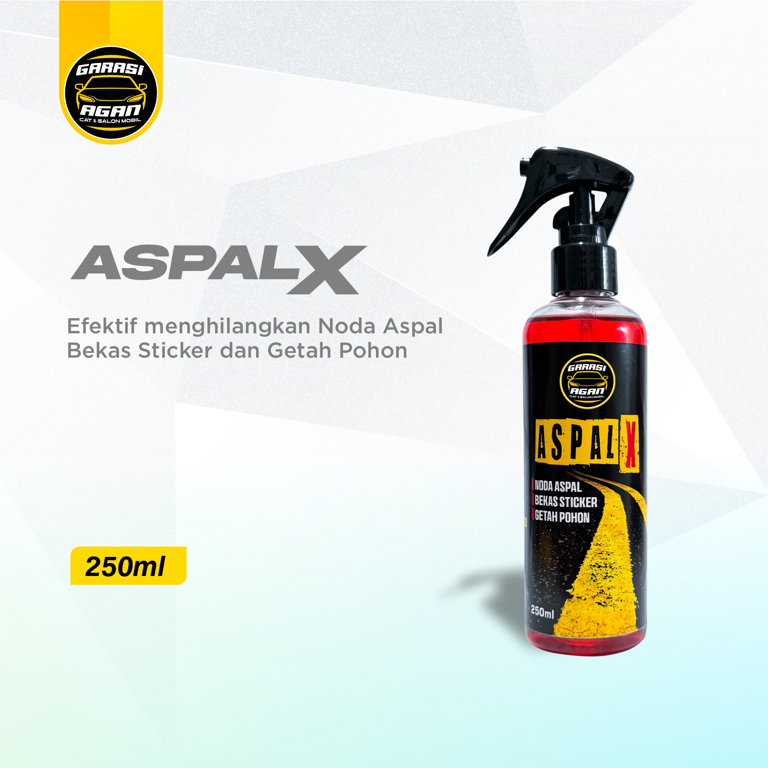 GARASI AGAN Aspal X Penghilang Noda Aspal, Lem Sticker, Getah Pohon pada Body Mobil dan Motor 250 ml Harga 40,000 rupiah*Gratis Ongkir