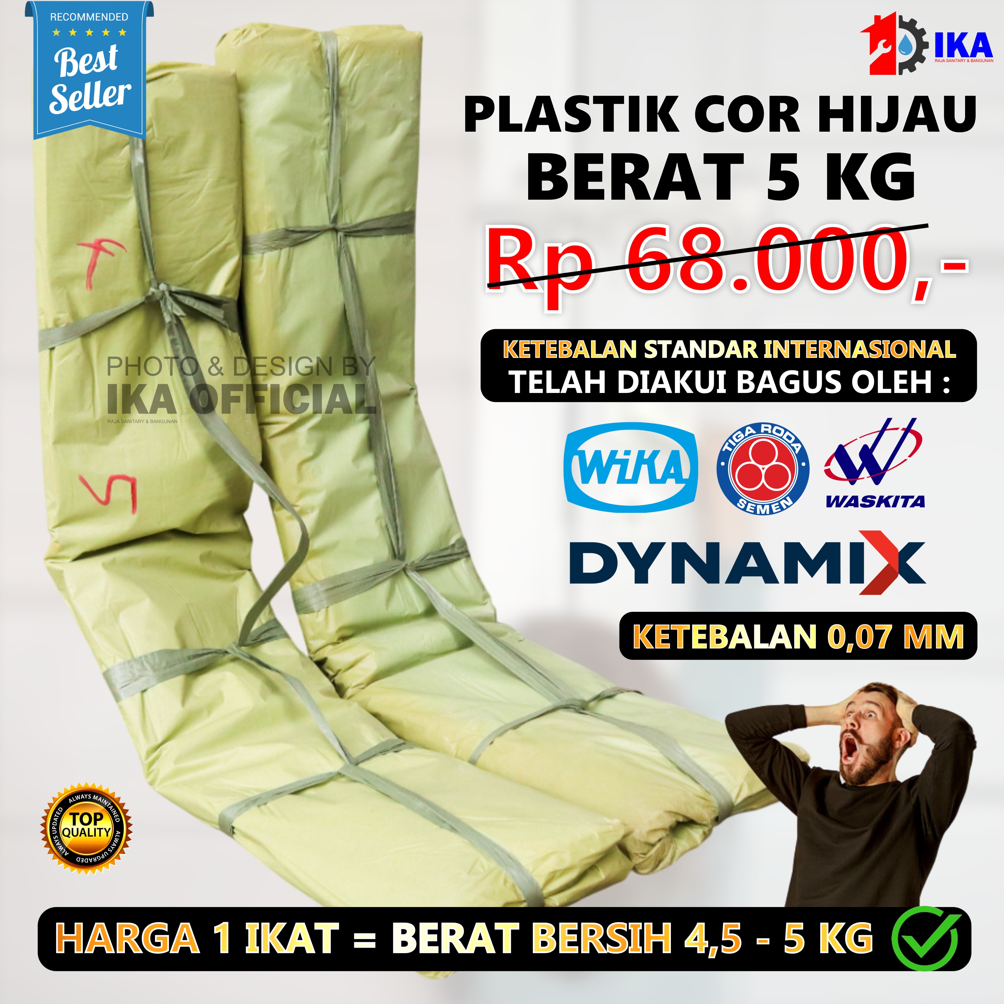 PLASTIK COR HIJAU BUTEK - + 5 KILOGRAM TERMURAH TEBAL / SARUNG PENUTUP / Plastik Cor Hijau PE Harga  61,050 rupiah*Gratis Ongkir