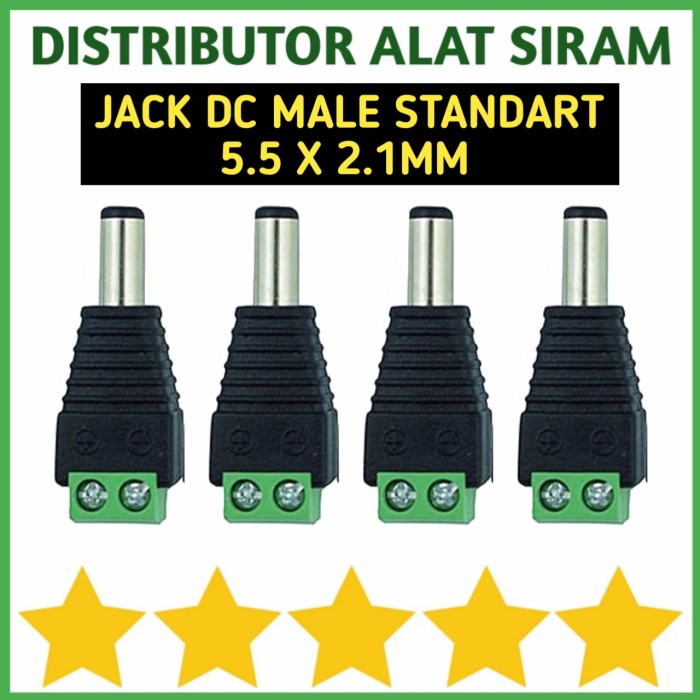 JACK DC MALE 5.5 X 2.1MM POMPA DC CCTV LED STRIP KONEKTOR KABEL ADAPTOR 12V Harga 819 rupiah*Gratis Ongkir