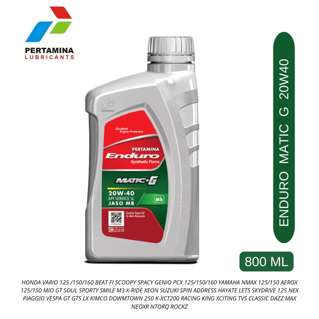 Enduro Matic g 20W40 Oil 800 ml 100% Original Lubricant for Vario Beat Mio Pcx Nmax Etc. Harga 22,000 rupiah*Gratis Ongkir