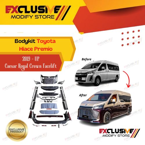 Toyota Hiace Premio (2019-up) camisole bodykit set upgrade luxury Caesar Royal Crown pricing complete Headlam & stoplamp Harga  85,000,000 Ringgit*Penghantaran Percuma