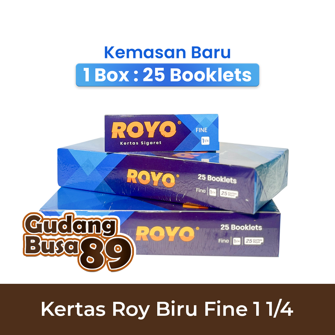 Kertas Royo Biru 1 Pak / Kertas Papir Royo Fine 1 1/4 (1 Box) Harga 64,999 rupiah*Gratis Ongkir