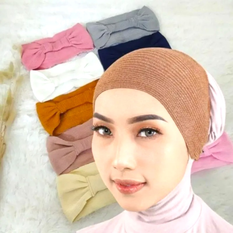 3 Pasang Ciput Rajut Bandana Bando Pita Daleman Kerudung Harga 15,584 rupiah*Gratis Ongkir