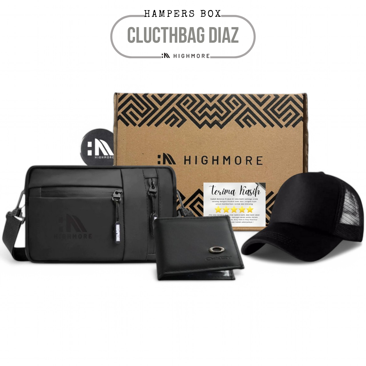 Cheap Hampers Package Give Set Highmore Waterproof Handbag Crossbody Bag Hat Men's Wallet hadiah for Boys