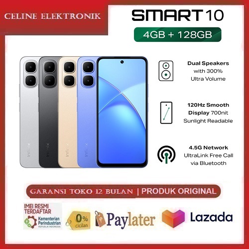 Infinix Smart 10 4/128GB-up to 8GB extended RAM - 6.67 inch 120Hz HD +-t7250 Harga  1,050,000 Ringgit*Penghantaran Percuma