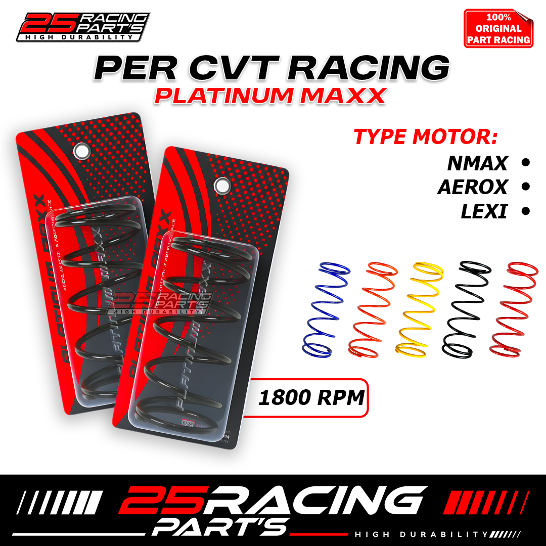 Percvt Racing 1800Rpm Platinum Maxx- Nmax- Aerox- Lexi- Mio M3- Yamaha- Pnp Harga 99,000 rupiah*Gratis Ongkir