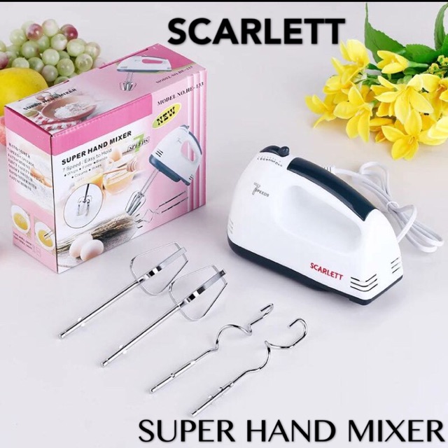 Hand mixer scarlett kecepatan 100 watt Mixer Tangan Dengan