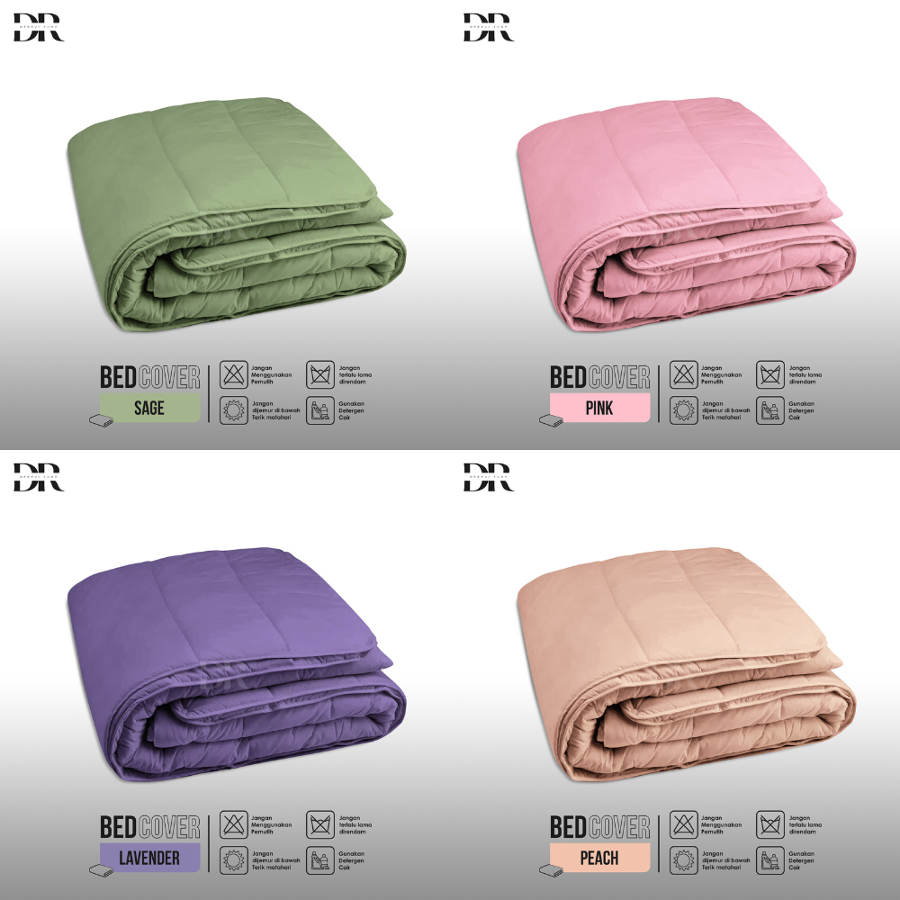 Bedcover only 200x210 180x210 150x210 120x210x100 double plain polos bed cover aesthetic