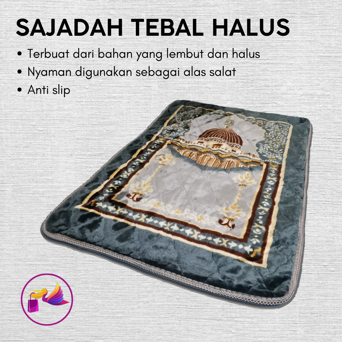 Thick, Soft, Anti-Slip, Jumbo Foam Prayer Mat