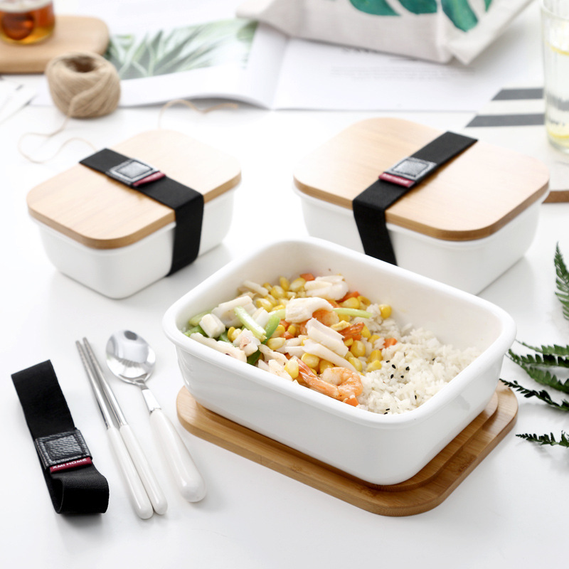 Kotak Makan Kotak Bekal Bento Lunch Box Ceramic Single-Layer