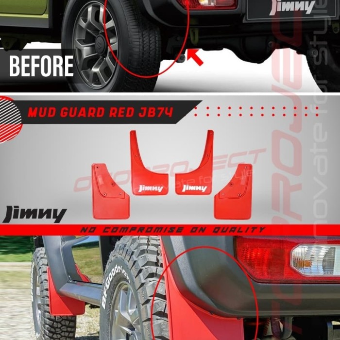 MUDGUARD RED SUZUKI JIMNY JB74 KARPET RODA LUMPUR Harga 1,400,000 rupiah*Gratis Ongkir