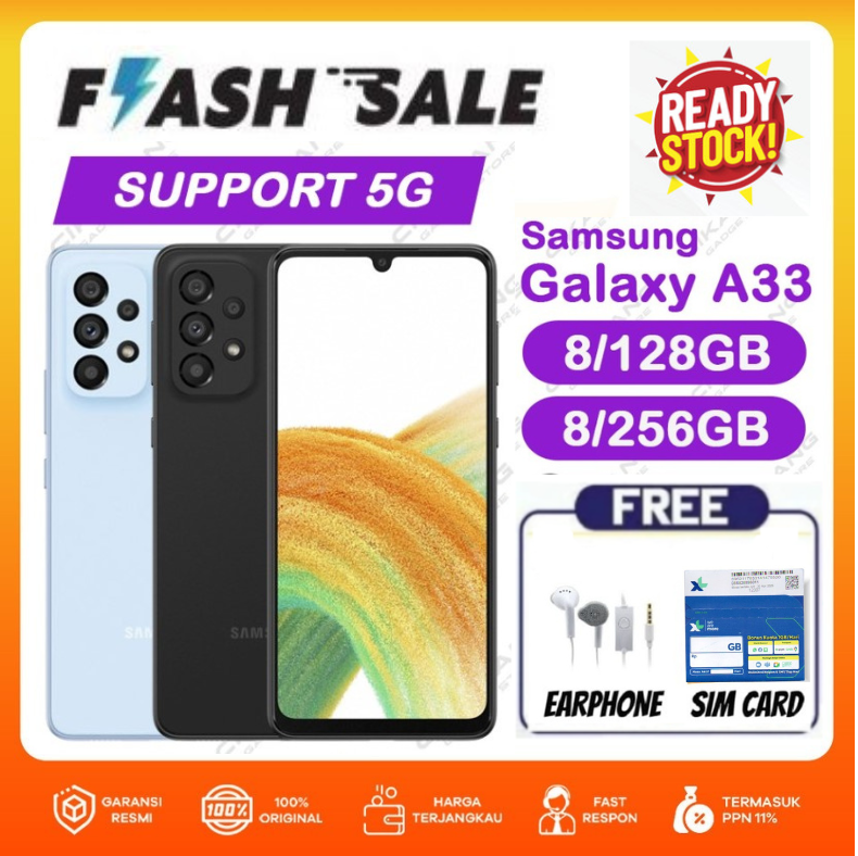 Samsung Galaxy A33 5g Ram 6/128 • 8/128 • 8/256 Warranty - Big Sale Harga 2,190,000 rupiah*Gratis Ongkir