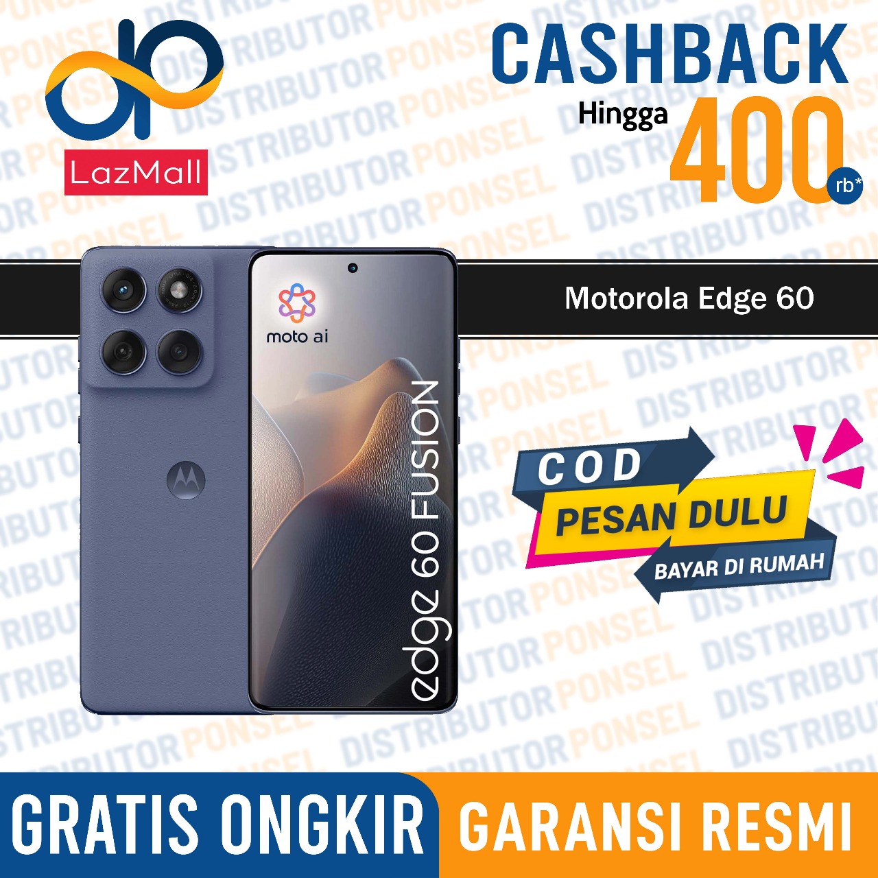 Motorola Edge 60 Fusion 5G NFC Dimensity 7400 - Layar Lengkung 12/256GB Garansi Resmi Harga  4,307,000 Ringgit*Penghantaran Percuma