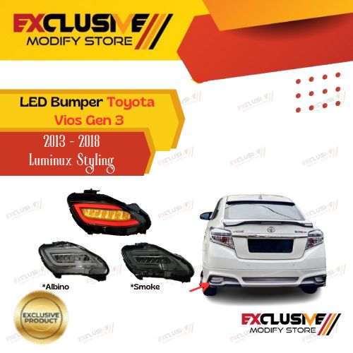 Toyota Vios (2013 - 2018) Gen 3 upgrade rear reflector led bumper model luminux styling + ceremony 4 function Giá 785,000 Đồng*Miễn phí vận chuyển