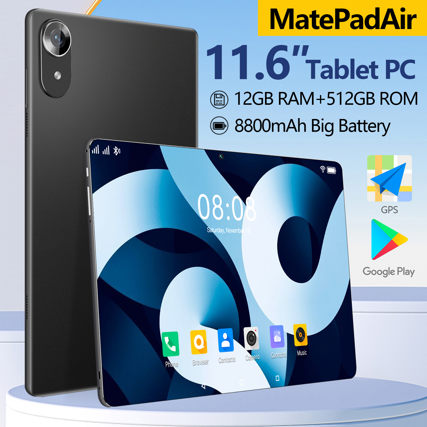 【Mendukung COD 】Tablet Murah2025 MatePadAir 11.6”/12GB+512GB/32MP+64MP/8800mAh/Android 12 Harga  948,000 Ringgit*Penghantaran Percuma