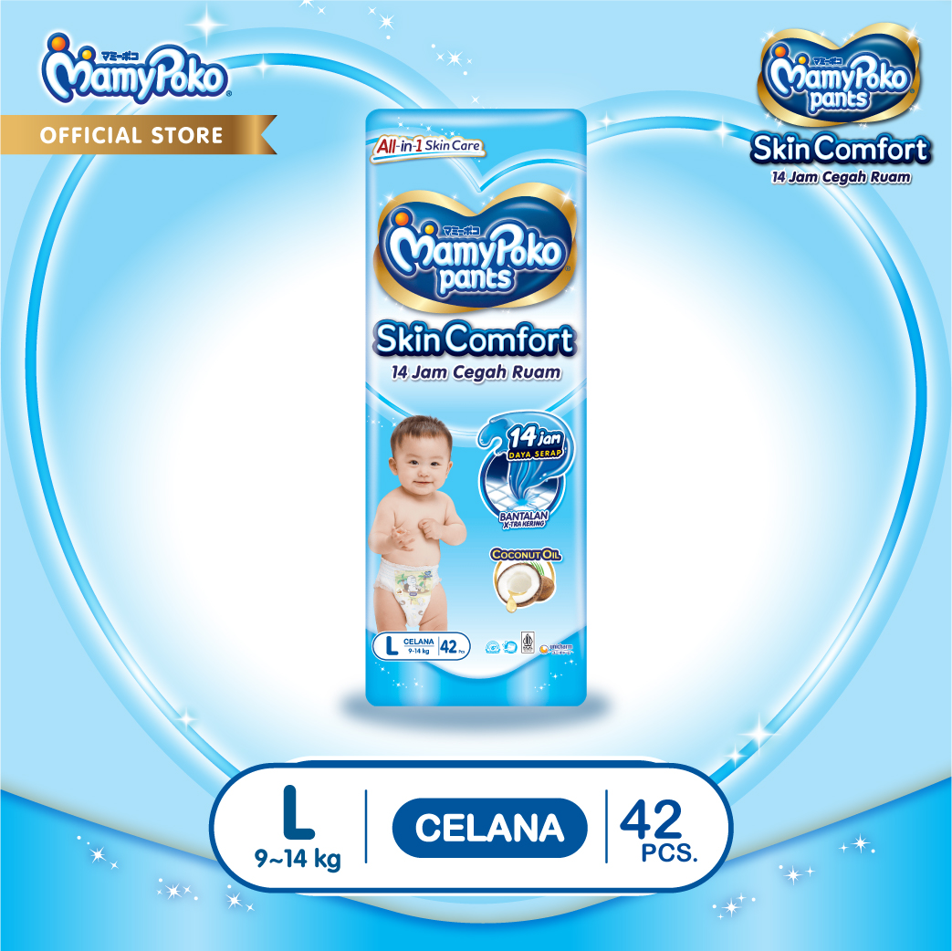 MamyPoko Pants Skin Comfort ukuran L28 (9-14kg)