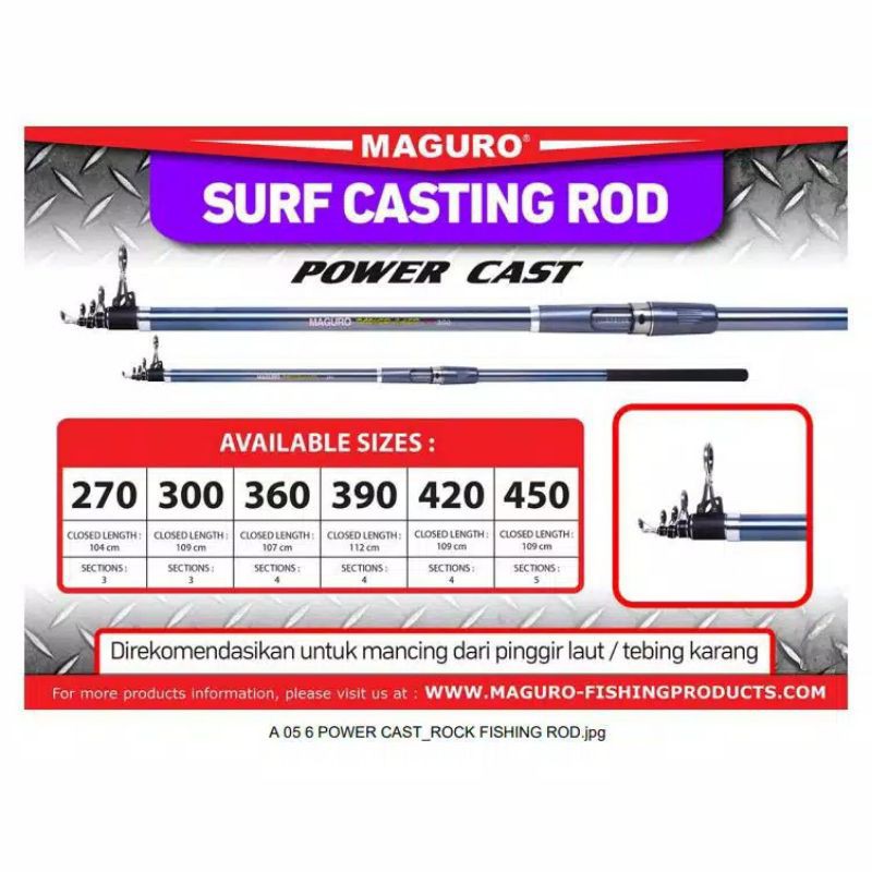 Joran surf maguro power cast joran pasiran Lazada Indonesia