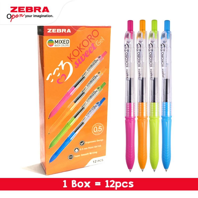 Zebra Sweet Gel Kokoru Pens 0.5mm (12Pcs/Pack) Harga 67,500 rupiah*Gratis Ongkir