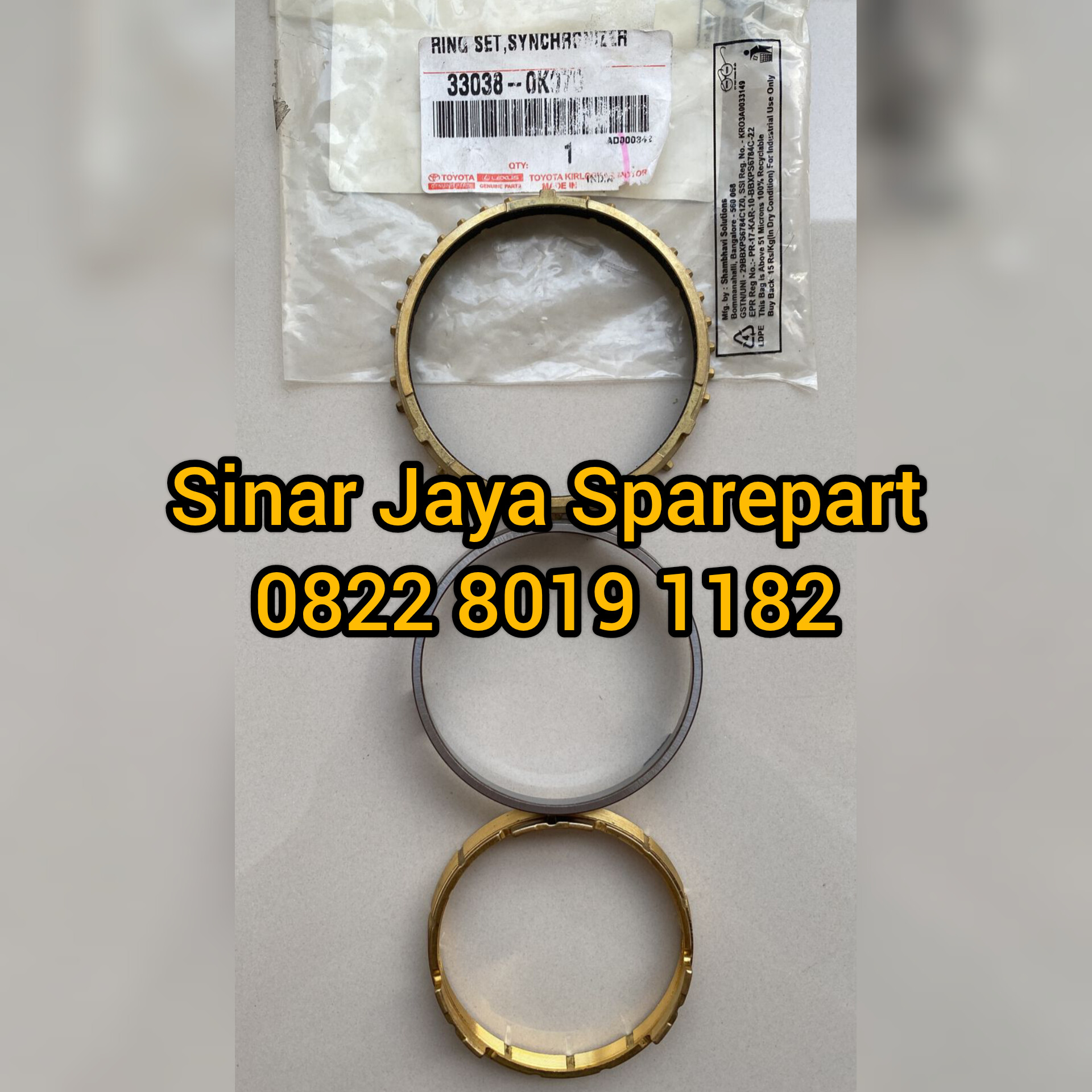 Ring Set Sinkromis Gigi 3 Hilux 2.5cc 2.0cc Innova Reborn 2.4cc 2.0cc Original 33038-0K070 Harga 1,600,000 rupiah*Gratis Ongkir