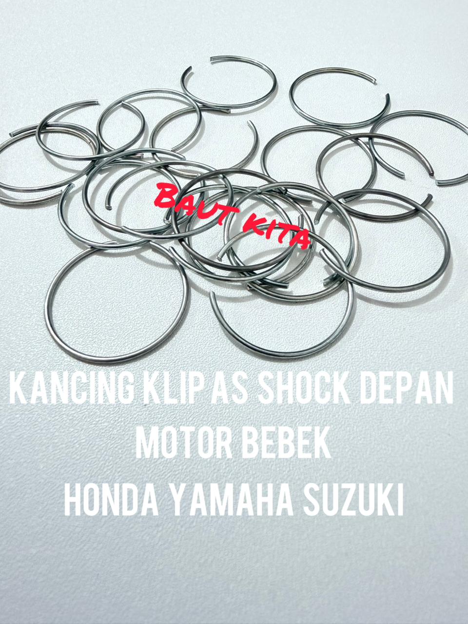 50/100 PCs promo wire studs clip seals cap US shock front 25.5 Mili Harga 30,000 rupiah*Gratis Ongkir