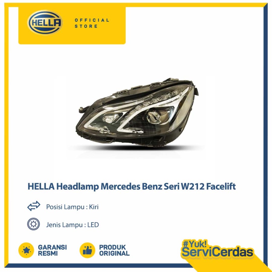 Headlamp Mobil Hella Mercedes Benz Seri W212 Facelift (Kiri) LED Harga 27,000,000 rupiah*Gratis Ongkir