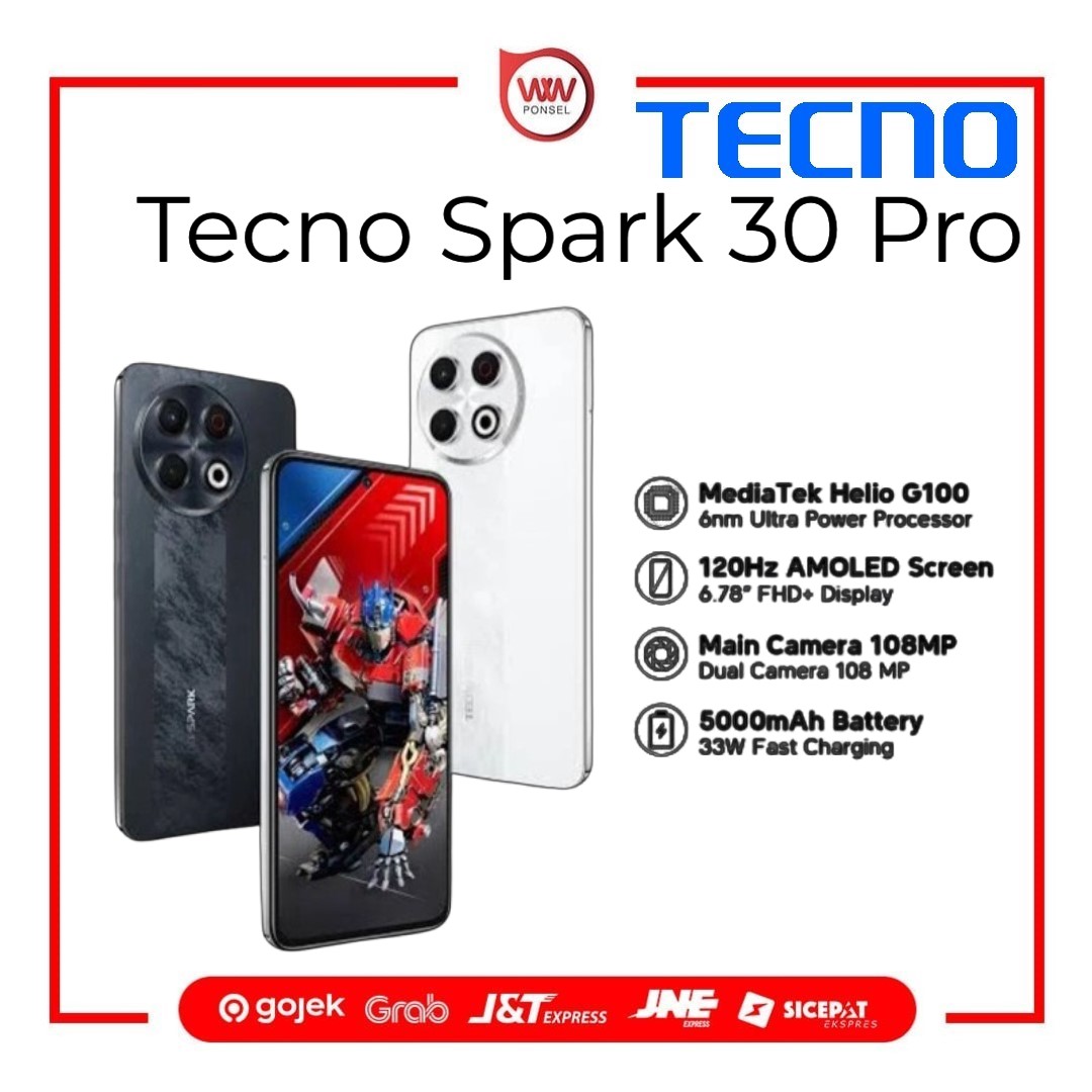 Hp Tecno Spark 30 Pro Ram 8GB Internal 128GB Garansi Resmi Harga 2,099,000 rupiah*Gratis Ongkir