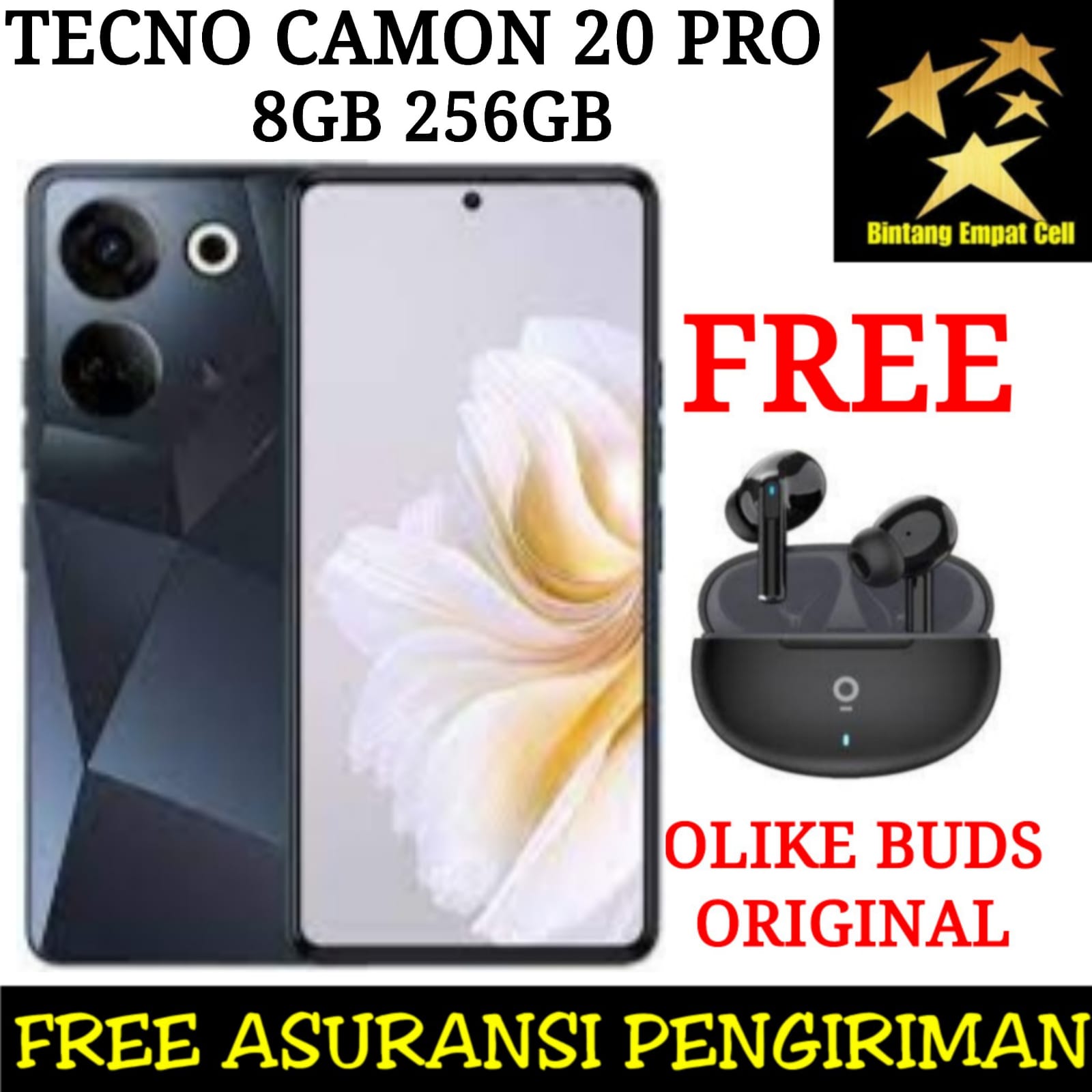 TECNO CAMON 20 PRO 5G & 4G 8/256 GARANSI RESMI Harga 2,595,000 rupiah*Gratis Ongkir