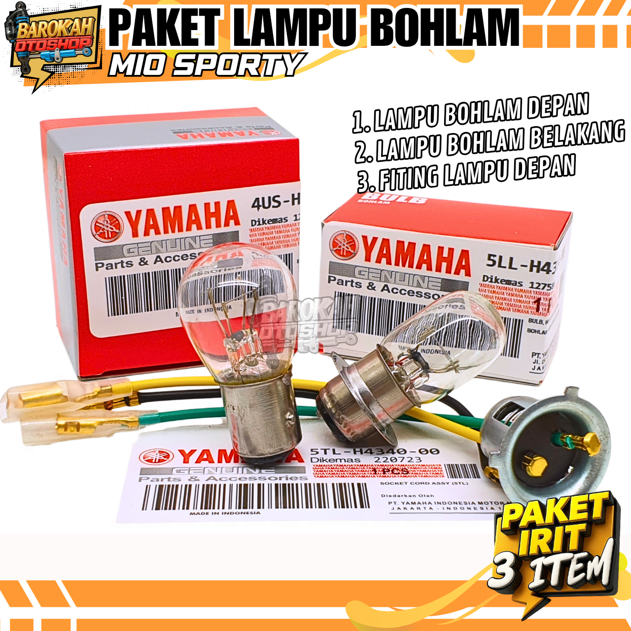 Mio sporty/Mio J/Mio smile/Mio M3/Mio soul headlight bulb package Harga 15,000 rupiah*Gratis Ongkir