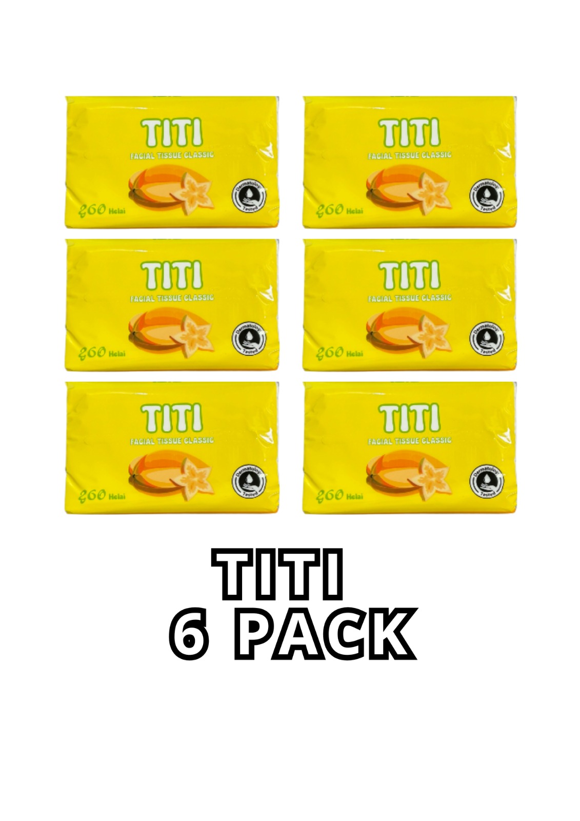 Titi Facial Tissue 360 Strands - Pack of 6 Pcs - Soft, Smooth Embossed Facial Tissue - Merek TITA SOFT Harga 21,999 rupiah*Gratis Ongkir