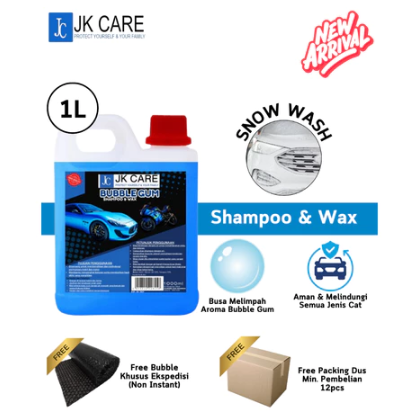 Shampoo & Wax Kendaraan Mobil Motor Snow Wash 1 Liter Bubble Gum Harga 22,200 rupiah*Gratis Ongkir