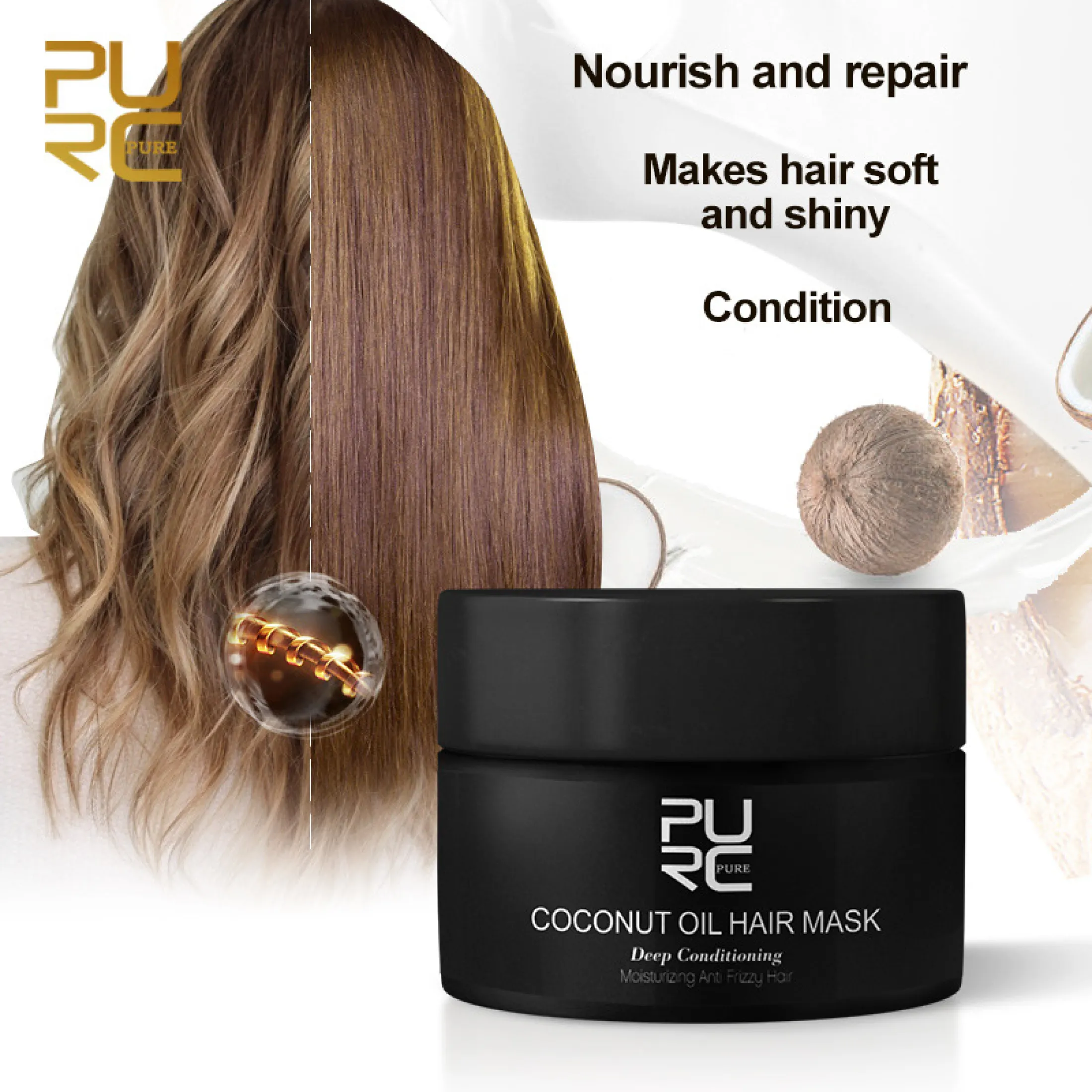Favogue Purc Coconut Oil Hair Mask Repairs Keratin Hair Damage Restore Soft Good Hair Scalp Treatment For All Hair Types 50ml Lazada Singapore