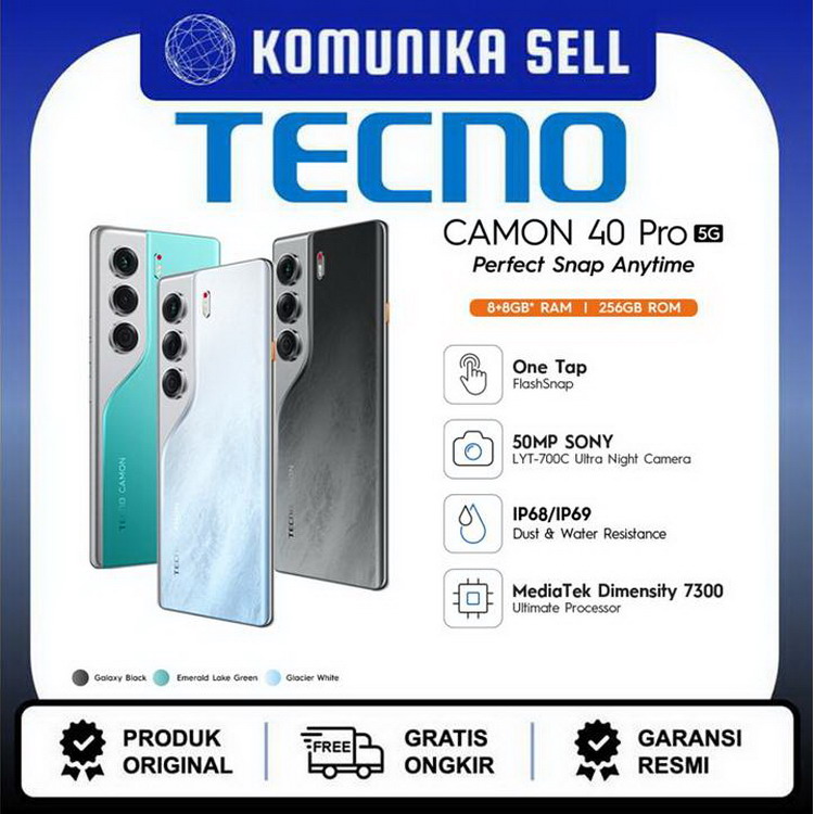 Tecno Camon 40 Pro 5g Harga 3,855,000 rupiah*Gratis Ongkir
