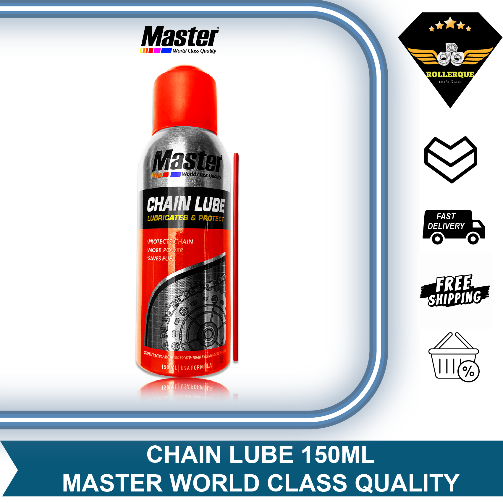 Chain Lube Motorcycle Chain Lubricant 150ml Master Harga 22,400 rupiah*Gratis Ongkir