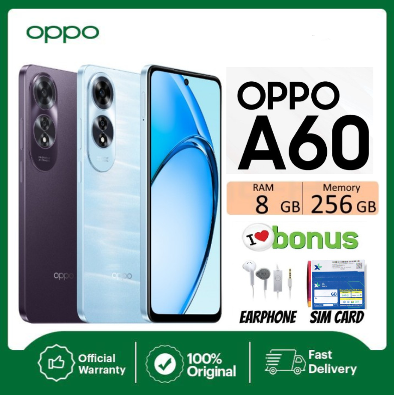 OPPO A60 8GB+8GB/128GB & 256GB (Garansi Resmi Toko ) - Biru 128GB Harga  1,660,000 Ringgit*Penghantaran Percuma