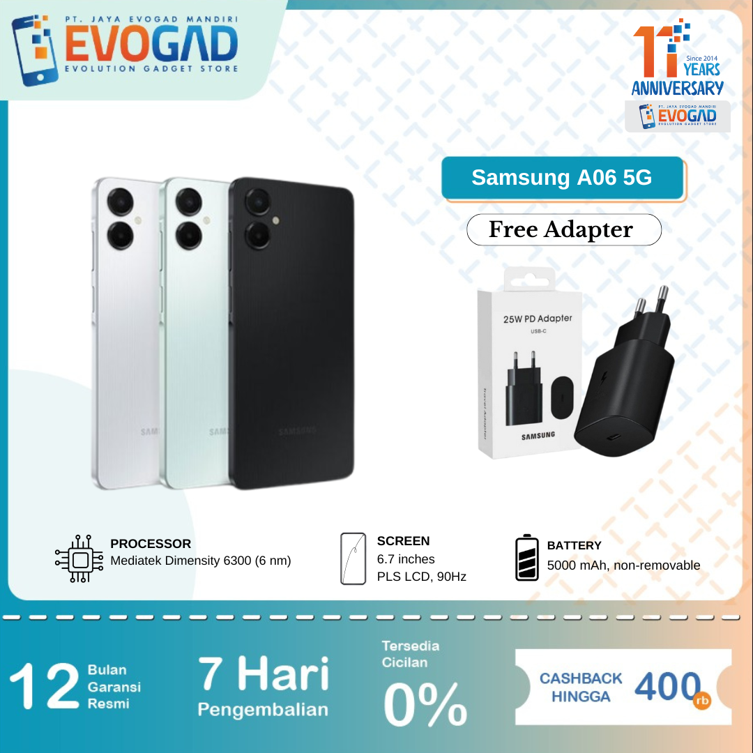 Samsung A06 5G 6/128GB, Dimensity 6300 6.7 inches 5000 mAh 25W | Garansi Resmi SEIN 1 Tahun Harga  2,028,000 Ringgit*Penghantaran Percuma