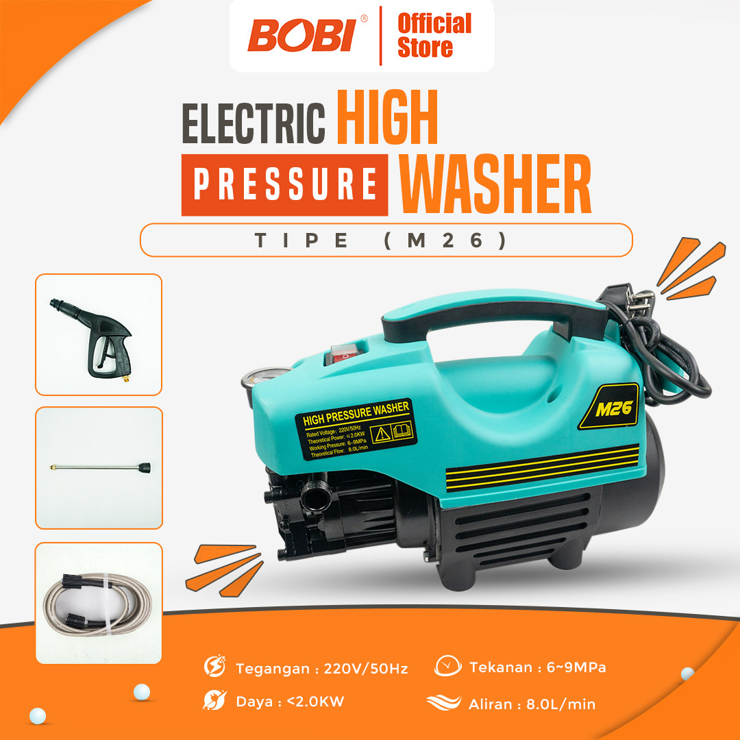 BOBI M26 Jet Cleaner Multifungsi untuk Cuci Motor dan Mobil - Warna Teal Harga 699,999 rupiah*Gratis Ongkir