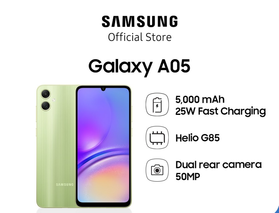 Samsung A05 RAM 4/64 GB GARANSI RESMI 1 TAHUN BISA KREDIVO / PAYLATER Harga  1,499,000 Ringgit*Penghantaran Percuma