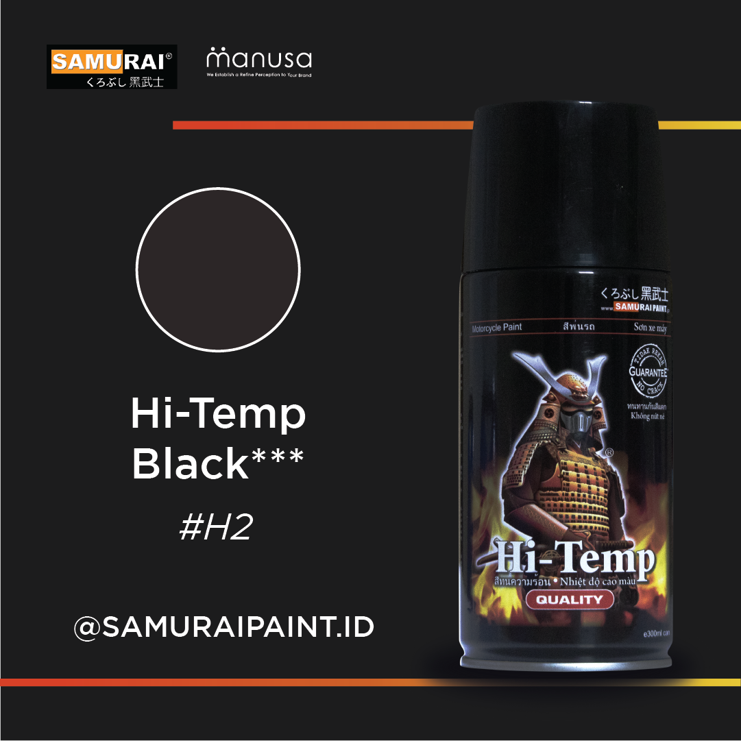 Samurai Paint Hi temp Black tahan panas #h2 Cat Aerosol Kualitas Kompresor Harga 70,000 rupiah*Gratis Ongkir