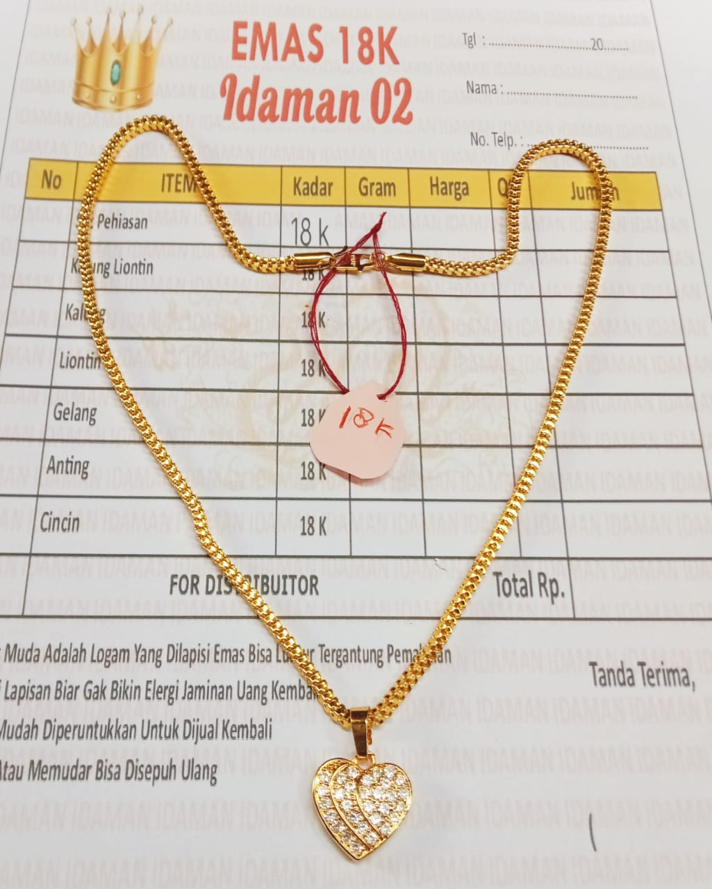 gelang emas asli 18k free surat pembelian Lazada Lazada Indonesia